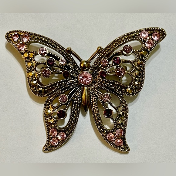 Ladies Multicolored Butterfly Brooch/Pin - Picture 3 of 5